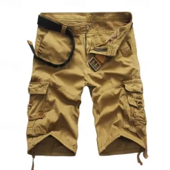 Discount OUKU Men's Cargo Shorts Shorts Work Shorts Buttons Multi Pocket Plain Wearable Short Outdoor Daily Going out Fashion Classic Black Army Green