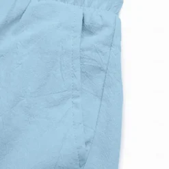 Sale OUKU Men's Cargo Shorts Shorts Linen Shorts Summer Shorts Beach Shorts Drawstring Elastic Waist Multi Pocket Plain Knee Length Beach Hawaiian Casual Black White Inelastic