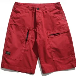 Hot OUKU Men's Cargo Shorts Shorts Summer Shorts Zipper Pocket Multi Pocket Plain Comfort Wearable Knee Length Outdoor Sport Daily Fashion Casual Black Red