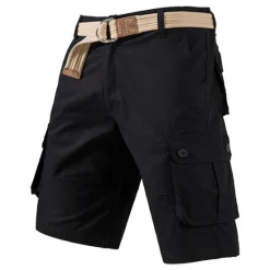 Sale OUKU Men's Cargo Shorts Shorts Hiking Shorts Multi Pocket Plain Wearable Knee Length Outdoor Casual Daily Sports Fashion Black Yellow