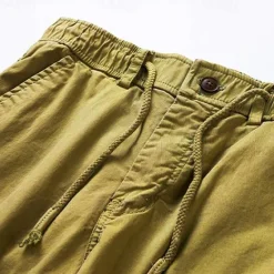 Hot OUKU Men's Cargo Shorts Shorts Summer Shorts Drawstring Elastic Waist Multi Pocket Plain Comfort Wearable Knee Length Outdoor Sport Daily Fashion Casual Black Khaki