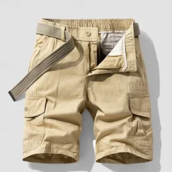 Hot OUKU Men's Cargo Shorts Shorts Summer Shorts Elastic Waist Multi Pocket Flap Pocket Plain Comfort Wearable Knee Length Outdoor Sport Daily Fashion Casual Black Blue