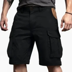 Hot OUKU Men's Cargo Shorts Shorts Buttons Multi Pocket Plain Wearable Short Outdoor Daily Camping & Hiking Fashion Classic Army Green Green