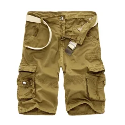 Outlet OUKU Men's Cargo Shorts Shorts Hiking Shorts Pocket Plain Comfort Breathable Knee Length Work Casual Daily Fashion Streetwear ArmyGreen turmeric
