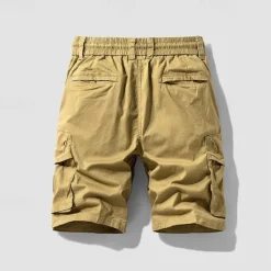 Discount OUKU Men's Cargo Shorts Shorts Summer Shorts Drawstring Elastic Waist Multi Pocket Plain Comfort Wearable Knee Length Outdoor Sport Daily Fashion Casual Black Navy Blue