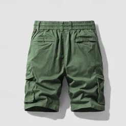 Discount OUKU Men's Cargo Shorts Shorts Summer Shorts Drawstring Elastic Waist Multi Pocket Plain Comfort Wearable Knee Length Outdoor Sport Daily Fashion Casual Black Navy Blue