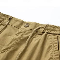 Discount OUKU Men's Cargo Shorts Shorts Summer Shorts Drawstring Elastic Waist Multi Pocket Plain Comfort Wearable Knee Length Outdoor Sport Daily Fashion Casual Black Navy Blue