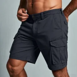 Best OUKU Men's Cargo Shorts Shorts Summer Shorts Multi Pocket Flap Pocket Plain Comfort Wearable Knee Length Outdoor Sport Daily Fashion Casual White Royal Blue