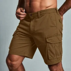 Best OUKU Men's Cargo Shorts Shorts Summer Shorts Multi Pocket Flap Pocket Plain Comfort Wearable Knee Length Outdoor Sport Daily Fashion Casual White Royal Blue