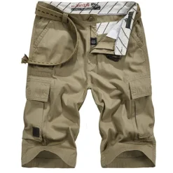 Discount OUKU Men's Cargo Shorts Shorts Multi Pocket Plain Comfort Breathable Outdoor Daily Going out Fashion Streetwear ArmyGreen Green