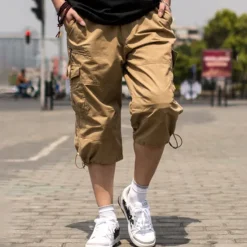 Outlet OUKU Men's Cargo Shorts Shorts Capri Pants Leg Drawstring Flap Pocket Plain Camouflage Comfort Breathable Outdoor Daily Going out Fashion Streetwear ArmyGreen Army Yellow