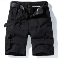 OUKU Men's Cargo Shorts Shorts Summer Shorts Multi Pocket Flap Pocket Plain Comfort Wearable Knee Length Outdoor Sport Daily Fashion Casual Black Yellow