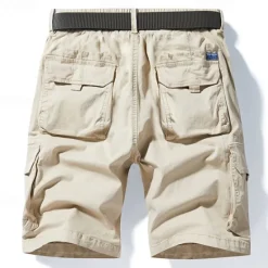 OUKU Men's Cargo Shorts Shorts Summer Shorts Multi Pocket Flap Pocket Plain Comfort Wearable Knee Length Outdoor Sport Daily Fashion Casual Black Yellow