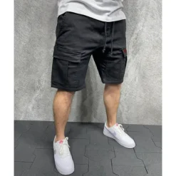 Sale OUKU Men's Cargo Shorts Shorts Work Shorts Multi Pocket Plain Wearable Short Outdoor Daily Going out Fashion Classic Black Yellow