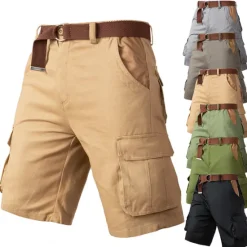 Outlet OUKU Men's Cargo Shorts Shorts Hiking Shorts Multi Pocket Plain Wearable Short Outdoor Daily Designer Casual ArmyGreen Khaki