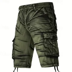 New OUKU Men's Cargo Shorts Shorts Buttons Multi Pocket Plain Wearable Short Outdoor Daily Going out Fashion Classic Black Army Green
