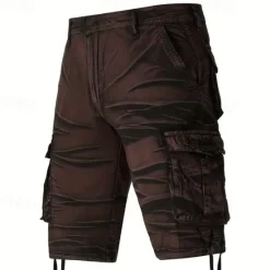 New OUKU Men's Cargo Shorts Shorts Buttons Multi Pocket Plain Wearable Short Outdoor Daily Going out Fashion Classic Black Army Green