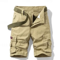 Outlet OUKU Men's Cargo Shorts Shorts Buttons Multi Pocket Plain Wearable Short Outdoor Daily Going out Fashion Classic Black Army Green