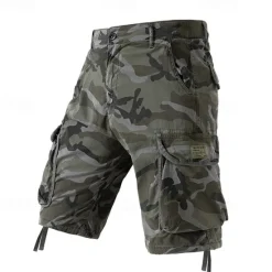 Outlet OUKU Men's Cargo Shorts Shorts Summer Shorts Multi Pocket Flap Pocket Camo Comfort Wearable Knee Length Outdoor Sport Daily Fashion Casual Khaki Army Green
