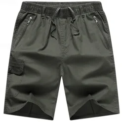 Hot OUKU Men's Cargo Shorts Shorts Work Shorts Drawstring Elastic Waist Multi Pocket Plain Wearable Short Outdoor Daily Going out Fashion Classic Black Yellow