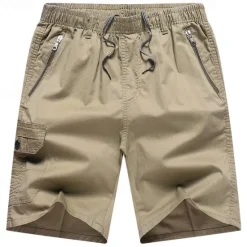 Hot OUKU Men's Cargo Shorts Shorts Work Shorts Drawstring Elastic Waist Multi Pocket Plain Wearable Short Outdoor Daily Going out Fashion Classic Black Yellow