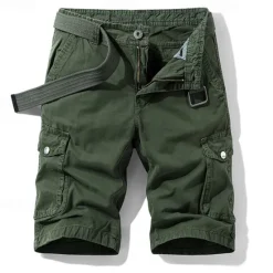 OUKU Men's Cargo Shorts Shorts Zipper Pocket Plain Breathable Soft Casual Weekend Fashion Streetwear Black Blue Micro-elastic