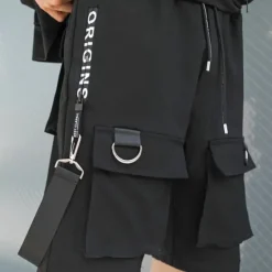 Clearance OUKU Men's Cargo Shorts Shorts Casual Shorts Techwear Flap Pocket Buckle Strap Plain Comfort Breathable Outdoor Daily Going out Fashion Streetwear Black