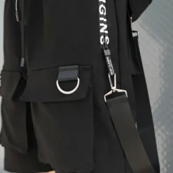 Clearance OUKU Men's Cargo Shorts Shorts Casual Shorts Techwear Flap Pocket Buckle Strap Plain Comfort Breathable Outdoor Daily Going out Fashion Streetwear Black