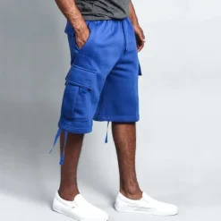 Sale OUKU Men's Cargo Shorts Shorts Pocket Drawstring Elastic Waist Plain Comfort Breathable Knee Length Outdoor Vacation Sport Casual Black White
