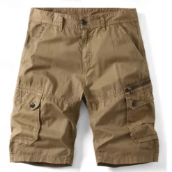 Clearance OUKU Men's Cargo Shorts Shorts Work Shorts Button Multi Pocket Plain Wearable Short Outdoor Daily Going out Fashion Classic Black Army Green