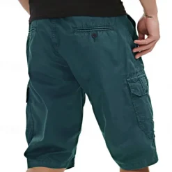 Clearance OUKU Men's Cargo Shorts Shorts Work Shorts Button Multi Pocket Plain Wearable Short Outdoor Daily Going out Fashion Classic Black Army Green