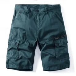 Clearance OUKU Men's Cargo Shorts Shorts Work Shorts Button Multi Pocket Plain Wearable Short Outdoor Daily Going out Fashion Classic Black Army Green