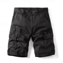 Clearance OUKU Men's Cargo Shorts Shorts Work Shorts Button Multi Pocket Plain Wearable Short Outdoor Daily Going out Fashion Classic Black Army Green