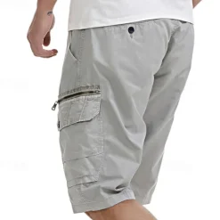 Clearance OUKU Men's Cargo Shorts Shorts Work Shorts Button Multi Pocket Plain Wearable Short Outdoor Daily Going out Fashion Classic Black Army Green