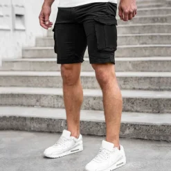 Outlet OUKU Men's Cargo Shorts Summer Shorts Flap Pocket Plain Comfort Breathable Outdoor Daily Going out Fashion Casual Black Blue