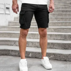 Outlet OUKU Men's Cargo Shorts Summer Shorts Flap Pocket Plain Comfort Breathable Outdoor Daily Going out Fashion Casual Black Blue