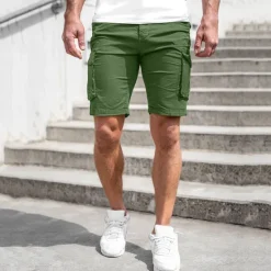 Outlet OUKU Men's Cargo Shorts Summer Shorts Flap Pocket Plain Comfort Breathable Outdoor Daily Going out Fashion Casual Black Blue