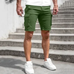 Outlet OUKU Men's Cargo Shorts Summer Shorts Flap Pocket Plain Comfort Breathable Outdoor Daily Going out Fashion Casual Black Blue