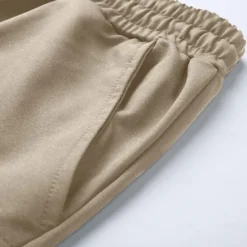 Best OUKU Men's Cargo Shorts Sweat Shorts Bermuda shorts Drawstring Elastic Waist Multi Pocket Plain Comfort Soft Short Outdoor Home Daily Casual / Sporty Athleisure Black White Micro-elastic