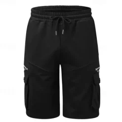 OUKU Men's Cargo Shorts Sweat Shorts Drawstring Elastic Waist Plain Breathable Soft Casual Weekend Fashion Streetwear Loose Fit Denim Blue Black Micro-elastic