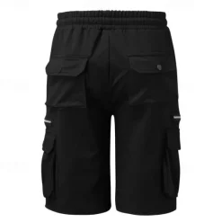 OUKU Men's Cargo Shorts Sweat Shorts Drawstring Elastic Waist Plain Breathable Soft Casual Weekend Fashion Streetwear Loose Fit Denim Blue Black Micro-elastic