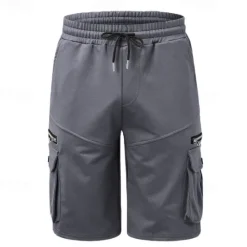 OUKU Men's Cargo Shorts Sweat Shorts Drawstring Elastic Waist Plain Breathable Soft Casual Weekend Fashion Streetwear Loose Fit Denim Blue Black Micro-elastic