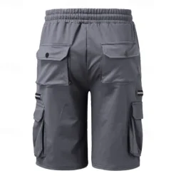 OUKU Men's Cargo Shorts Sweat Shorts Drawstring Elastic Waist Plain Breathable Soft Casual Weekend Fashion Streetwear Loose Fit Denim Blue Black Micro-elastic