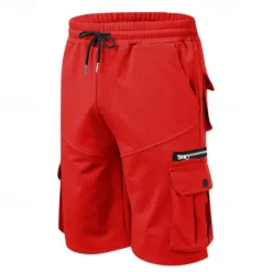 OUKU Men's Cargo Shorts Sweat Shorts Drawstring Elastic Waist Plain Breathable Soft Casual Weekend Fashion Streetwear Loose Fit Denim Blue Black Micro-elastic