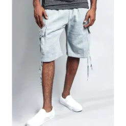 OUKU Men's Cargo Shorts Sweat Shorts Shorts Bermuda shorts Drawstring Elastic Waist Multi Pocket Plain Comfort Sports Knee Length Yoga Daily Fashion Streetwear Black White Micro-elastic