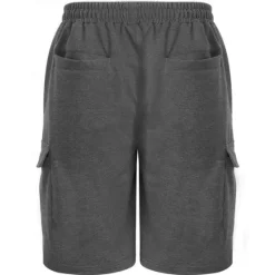 Clearance OUKU Men's Cargo Shorts Sweat Shorts Shorts Bermuda shorts Drawstring Elastic Waist Multi Pocket Plain Comfort Knee Length Outdoor Casual Daily Fashion Streetwear Black Light Grey Micro-elastic