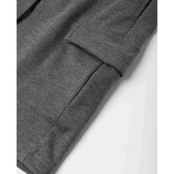 Clearance OUKU Men's Cargo Shorts Sweat Shorts Shorts Bermuda shorts Drawstring Elastic Waist Multi Pocket Plain Comfort Knee Length Outdoor Casual Daily Fashion Streetwear Black Light Grey Micro-elastic