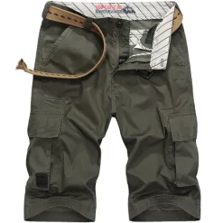 OUKU Men's Cargo Shorts Work Pants Hiking Shorts Summer Outdoor Breathable Lightweight Soft Comfortable Bottoms Green Black Fishing Climbing Running 30 31 32 33 34