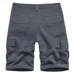 Best OUKU Men's Cargo Shorts Work Shorts Elastic Waist Multi Pocket Double Vision Letters Knee Length Sports Outdoor Casual Camping & Hiking Classic Shorts Black Army Green Micro-elastic