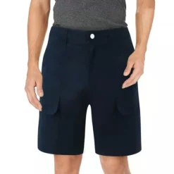 Clearance OUKU Men's Cargo Shorts Work Shorts Hiking Shorts Pocket Multi Pocket Plain Comfort Breathable Knee Length Casual Daily Fashion Streetwear White Navy Blue
